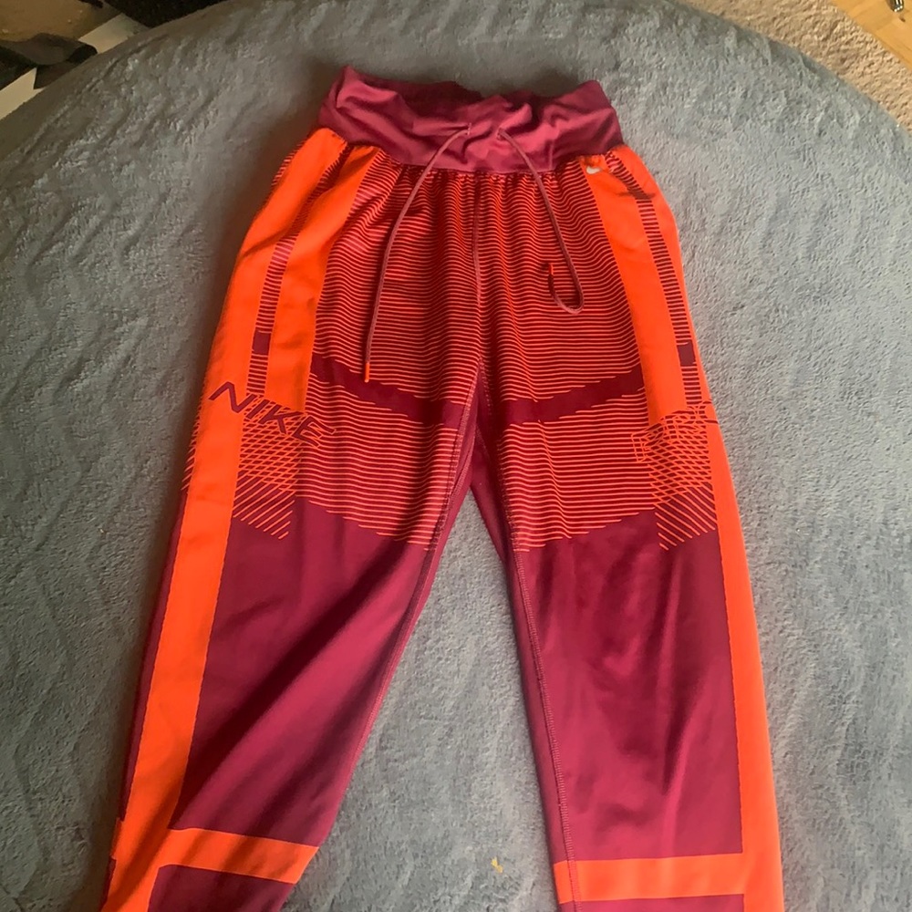 M Burgundy and orange pants